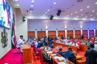 A cross section of the Senate in session