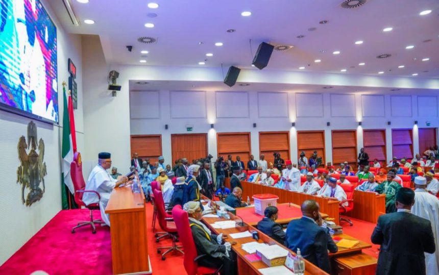 A cross section of the Senate in session
